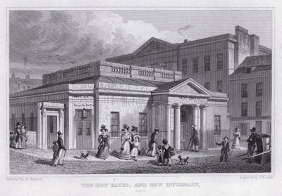 Gorące kąpiele i nowe ambulatorium, wanna (grawerowanie) autorstwa Thomas Hosmer Shepherd