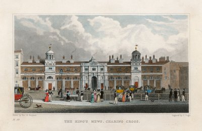 The Kings Mews, Charing Cross. Tymczasowy dom Menażerii Edwarda Crossa autorstwa Thomas Hosmer Shepherd