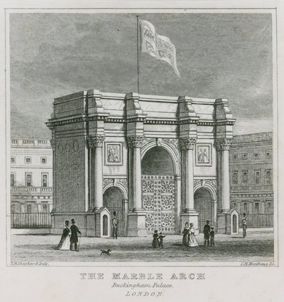 Marmurowy Łuk, Pałac Buckingham autorstwa Thomas Hosmer Shepherd