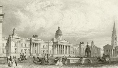 Nowa Galeria Narodowa, Trafalgar Square, Londyn autorstwa Thomas Hosmer Shepherd