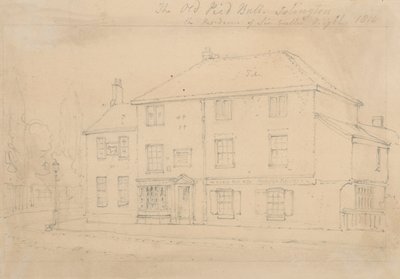 The Old Pied Bull Inn, Islington (atrament na papierze) autorstwa Thomas Hosmer Shepherd
