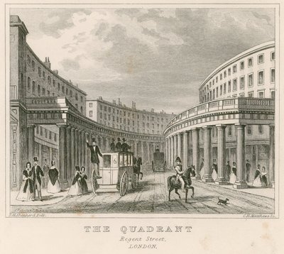 Kwadrant, Regent Street, Londyn autorstwa Thomas Hosmer Shepherd