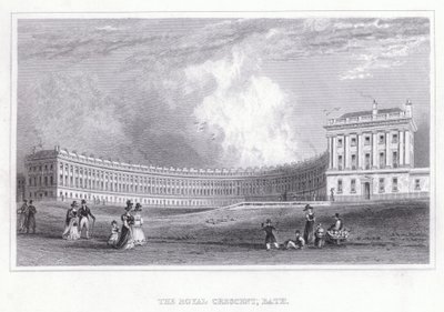 The Royal Crescent, Bath (grawerowanie) autorstwa Thomas Hosmer Shepherd