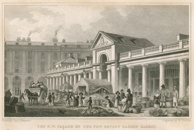 Północno-zachodnia fasada nowego targu Covent Garden w Londynie autorstwa Thomas Hosmer Shepherd