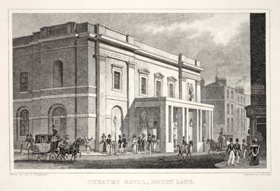 Theatre Royal, Drury Lane, z pubu „Londyn i okolice w XIX wieku”. Jones und Co., 1827-1829 autorstwa Thomas Hosmer Shepherd