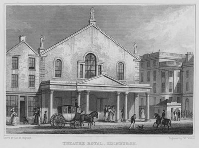 Theatre Royal, Edynburg (grafika) autorstwa Thomas Hosmer Shepherd