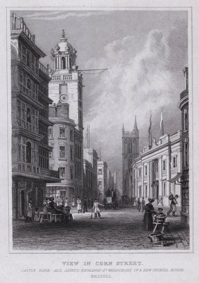 Widok na Corn Street, Castle Bank, All Saints, Exchange, St Werburgh