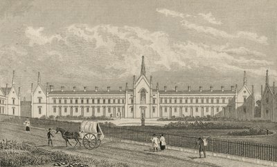 Whittingtons Almshouses Highgate, 1827 autorstwa Thomas Hosmer Shepherd