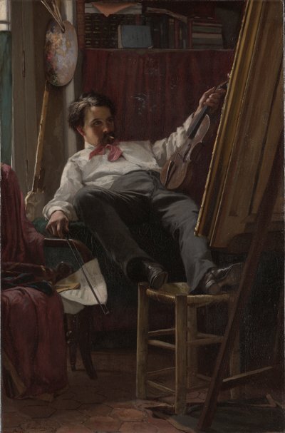 Autoportret artysty w jego pracowni autorstwa Thomas Hovenden