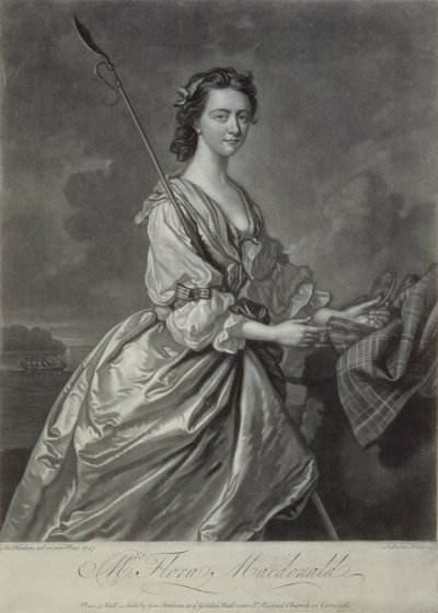 Flora MacDonald (1722-90), grawer J. Faber, 1747 (grawerunek mezzotinta) autorstwa Thomas Hudson
