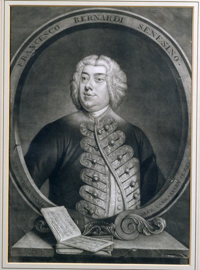 Portret Francesco Bernardiego Senesino, sieneńskiego kastrata, rytowany przez Aleksandra van Haeckena (1701-58), 1735 autorstwa Thomas Hudson
