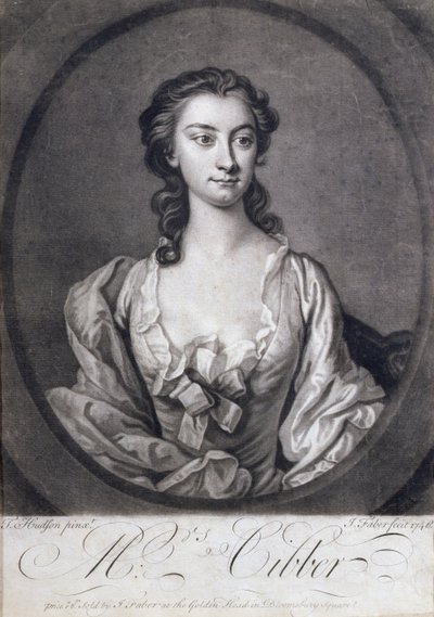 Portret pani Cibber (1714-66), aktorki i śpiewaczki, wyryty przez Johna Fabera (1684-1756), 1746 autorstwa Thomas Hudson