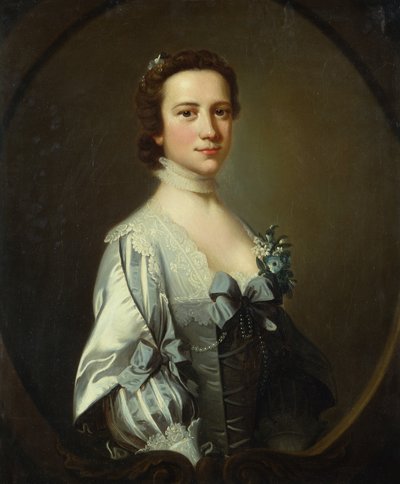 Portret damy w sukni Van Dycka (olej na płótnie) autorstwa Thomas Hudson