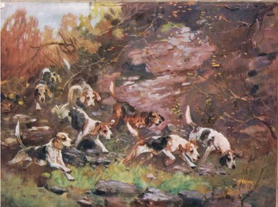Przez zarośla, ilustracja z „Ogarów” autorstwa Thomas Ivester Lloyd