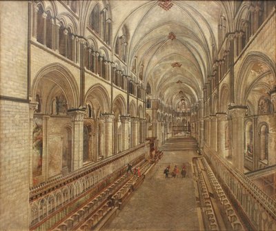 Dziedziniec katedry w Canterbury, patrząc na wschód autorstwa Thomas Johnson