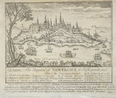 QUEBEC, stolica NOWEJ FRANCJI, biskupstwo i siedziba sądu suwerennego autorstwa Thomas Johnston