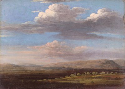 Widok w Radnorshire (olej na papierze) autorstwa Thomas Jones