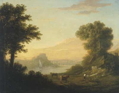 Klassinen maisema jokivahvikkeella autorstwa Thomas Jones