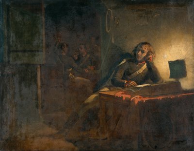 Wnętrze z oficerami armii brytyjskiej (olej na płótnie) autorstwa Thomas Jones Barker