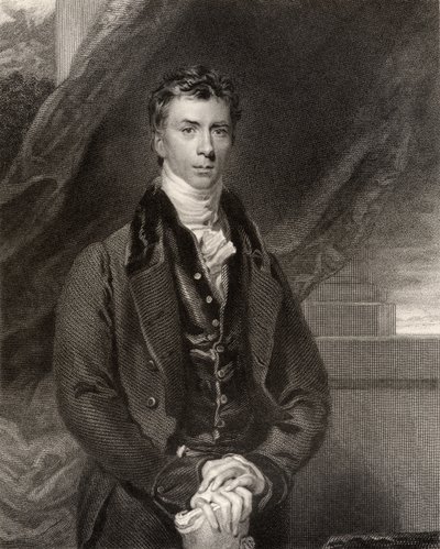 Henry Peter Brougham, 1. baron Brougham i Vaux, rycina wykonana przez H. Robinsona, z "National Portrait Gallery, tom IV", opublikowana ok. 1835 r. autorstwa Thomas Lawrence