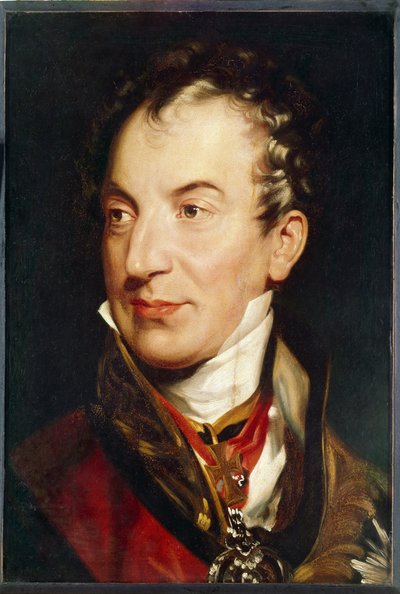 Portret Klemensa (Klemensa) Wenzela, księcia Metternich (1773-1859). Austriacki polityk. Obraz Sir Thomasa Lawrence