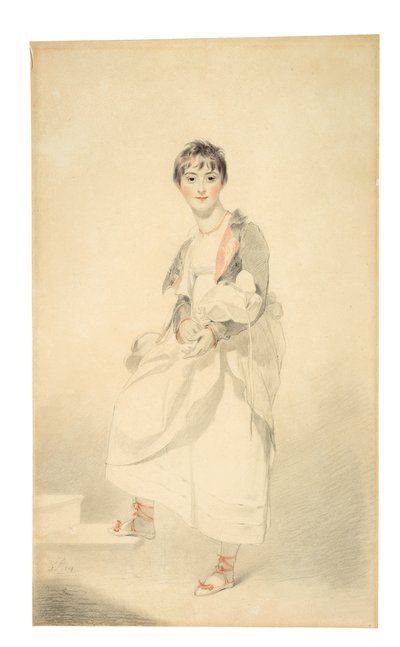 Portret Lady Frances Hamilton (1795-1860) (czarno-czerwona kreda) autorstwa Thomas Lawrence