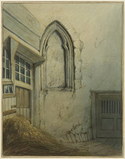 Mały Dziedziniec przylegający do przejścia od Baldwin Street do St Nicholas Street (ołówek i akwarela na papierze) autorstwa Thomas Leeson the Elder Rowbotham