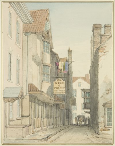 Alderskey Lane (akwarela na papierze) autorstwa Thomas Leeson the Elder Rowbotham