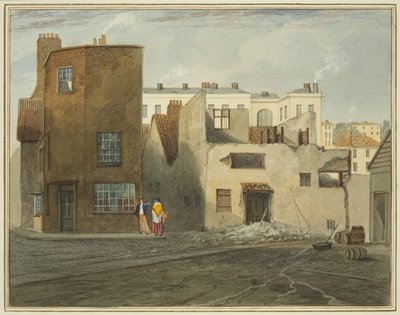 Back of Infirmary, przedstawiający Whitson Street (ołówek i akwarela na papierze) autorstwa Thomas Leeson the Elder Rowbotham