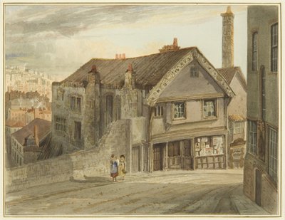 Castle Mill Street, poniżej Newgate, przedstawiający dom Roberta Adamsa (akwarela na papierze) autorstwa Thomas Leeson the Elder Rowbotham