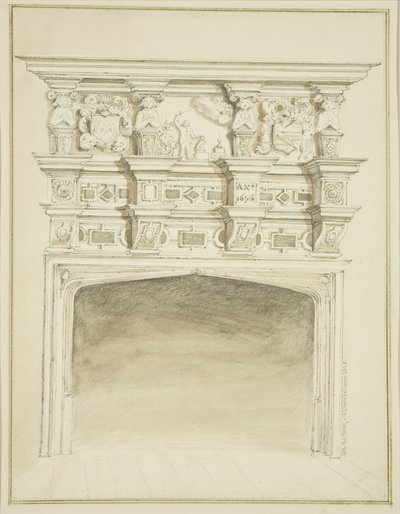 Kominek przy 49 Broad Quay (akwarela na papierze) autorstwa Thomas Leeson the Elder Rowbotham