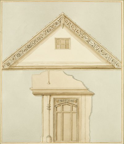 Tablice wejściowe i barkowe do Domu Roberta Adamsa (akwarela na papierze) autorstwa Thomas Leeson the Elder Rowbotham