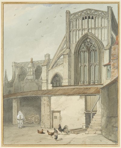 End of North Transept of St Mary Redcliffe (akwarela na papierze) autorstwa Thomas Leeson the Elder Rowbotham