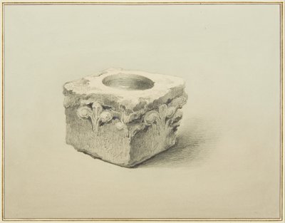Czcionka znaleziona pod „Trzy bochenki cukru”, Backstreet (ołówek i akwarela na papierze) autorstwa Thomas Leeson the Elder Rowbotham
