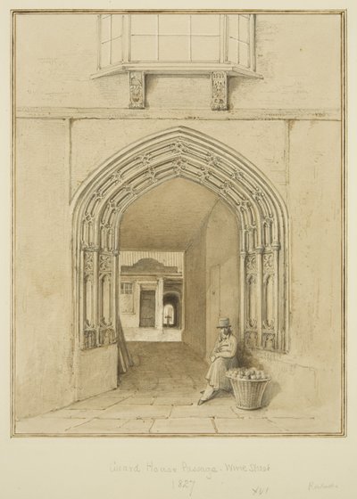 Pasaż Strażnicy, Wine Street (akwarela i ołówek na papierze) autorstwa Thomas Leeson the Elder Rowbotham