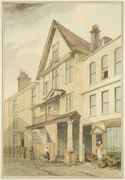 Dom w rogu Broad Plain and Goat Alley (akwarela na papierze) autorstwa Thomas Leeson the Elder Rowbotham