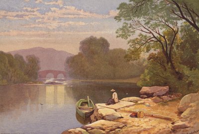 Killarney Lakes, Old Weir Bridge (kolor lito) autorstwa Thomas Leeson the Elder Rowbotham