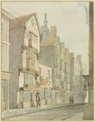 Ulica Mary-le-Port (akwarela na papierze) autorstwa Thomas Leeson the Elder Rowbotham