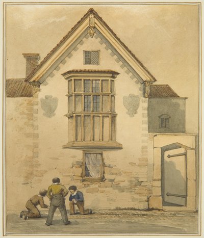 Stary Dom zwany Pałacem przy Pile Street (akwarela na papierze) autorstwa Thomas Leeson the Elder Rowbotham