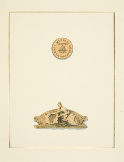 Ozdoby na krzesłach w Sali Rady w Mennicy i fryz w Przedsionku Mennicy, obecnie Szpital Św. Piotra (akwarela na papierze) autorstwa Thomas Leeson the Elder Rowbotham