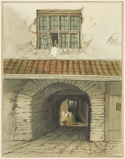 Passage Archway przy Marsh Street za Domem (akwarela na papierze) autorstwa Thomas Leeson the Elder Rowbotham