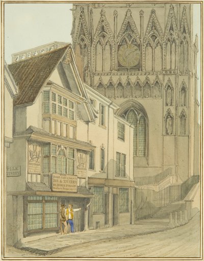 Wieża Redcliffe i „Trzy filiżanki i łosoś” (akwarela na papierze) autorstwa Thomas Leeson the Elder Rowbotham