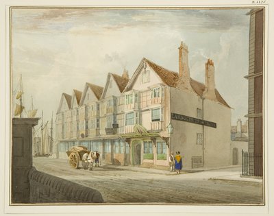 South Side of King Street z Llandoger Trow autorstwa Thomas Leeson the Elder Rowbotham