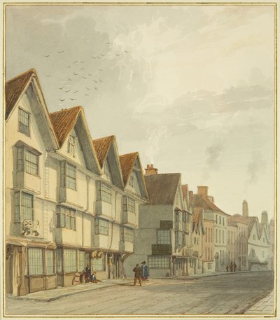 Thomas Street, przedstawiający „White Lion” (akwarela na papierze) autorstwa Thomas Leeson the Elder Rowbotham