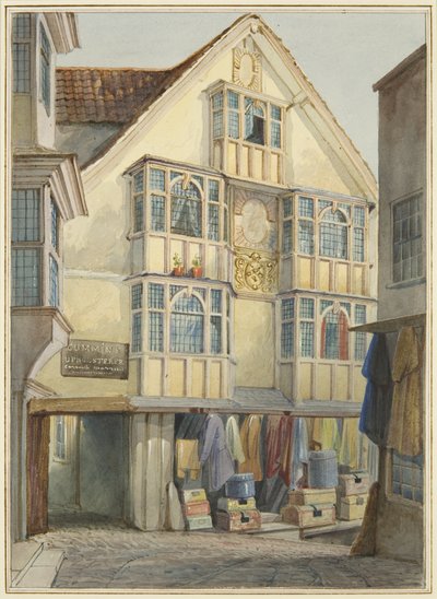 Top of the Pithay (akwarela i bodycolor na papierze) autorstwa Thomas Leeson the Elder Rowbotham