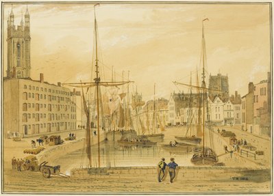 Widok z Kamiennego Mostu, Head of Quay (St Giles) autorstwa Thomas Leeson the Elder Rowbotham