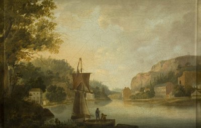 Widok na Avon i Hotwells pokazujące fundamenty pod Windsor Terrace autorstwa Thomas Leeson the Elder Rowbotham