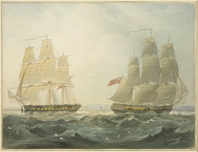 West Indiaman „Union” i „Ann” nadciągają kanałem Bristolskim autorstwa Thomas Leeson the Elder Rowbotham