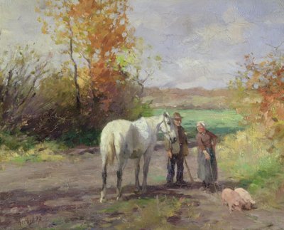 Spotkanie w drodze na pole, 1897 autorstwa Thomas Ludwig Herbst