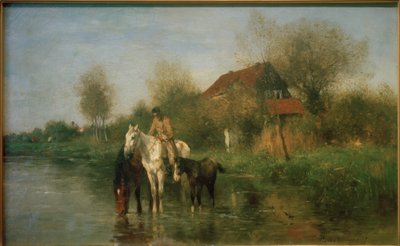 Konie na wodzie autorstwa Thomas Ludwig Herbst